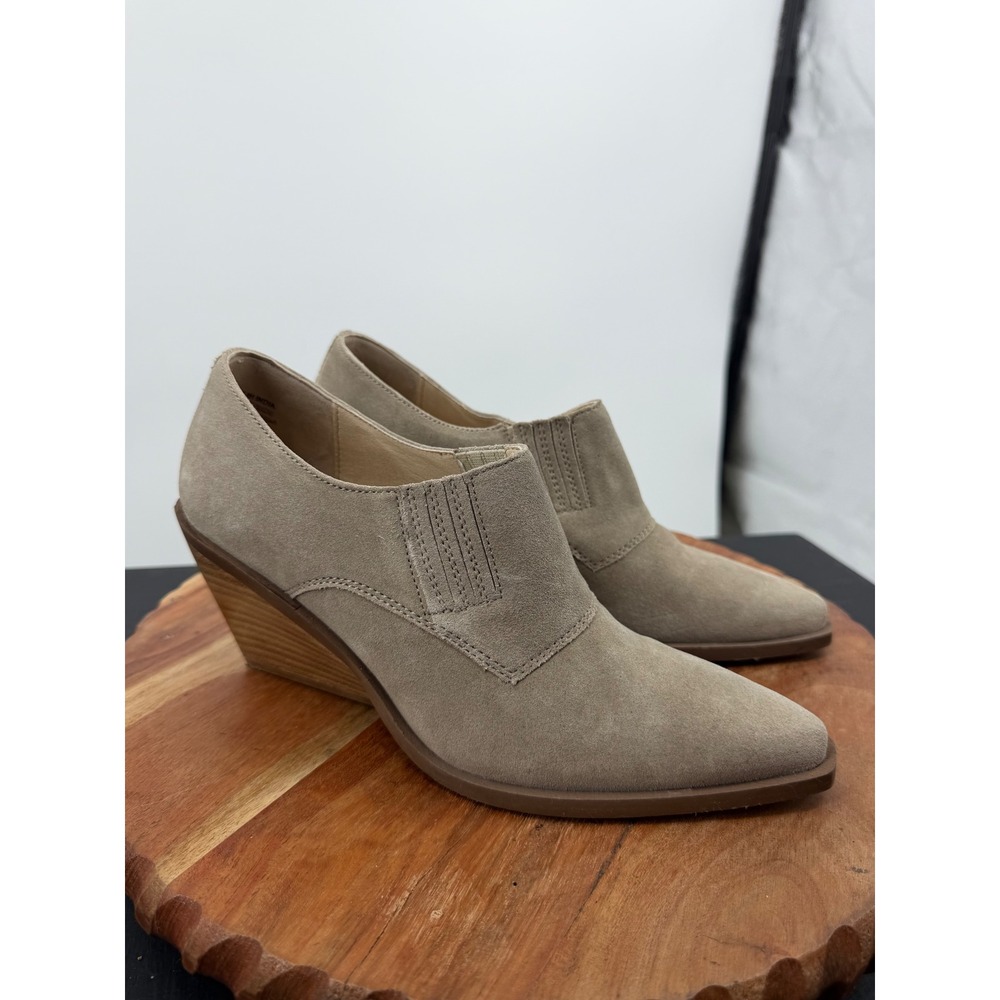 Seychelles seattle Wedge Booties Womens 6.5 Taupe Suede Pointed Toe Boots